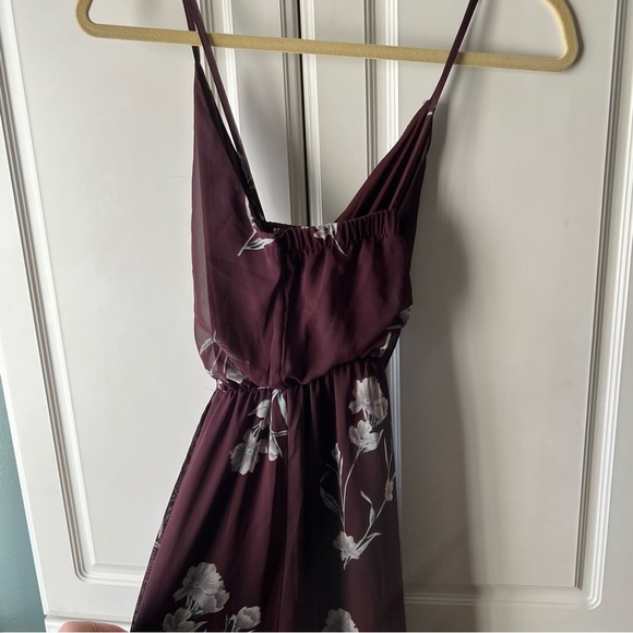 Sienna Sky Maroon Floral Elegant Dress - Picture 4 of 8